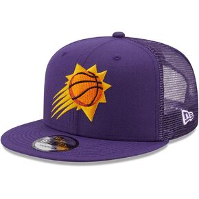 New Era Phoenix Suns 9FIFTY Classic Trucker Cap, Adjustable Hat Purple