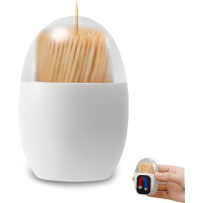 White Magnetic Toothpick Holder, Transparent Large Capacity PP Toothpick Storage Box, Convenient Toothpick Organizer for Teeth Cleaning, Unique Home Decoration Design