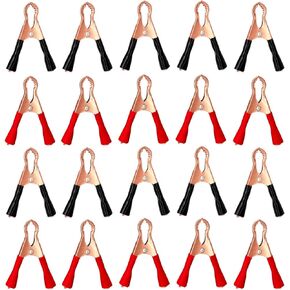 20 Pcs Black Red 50 A Spring Loaded Truck Battery Alligator Clamp Clip