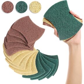 15-Pack 3 Material Scouring Pads – Heavy Duty, Sisal & Coconut Fiber, Eco-Friendly & Biodegradable, Durable Cleaning Pads for Tough Stains, Pots, Pans & Delicate Surfaces