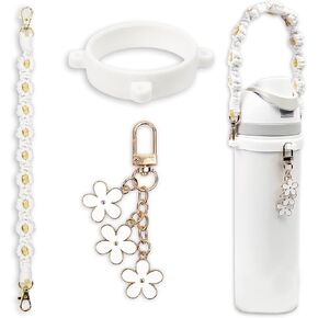 Handle Strap and Charm Set for Owala Water Bottle 24 oz, 32 oz, 40 oz, Owala Kids, Owala Coffee Tumbler, Owala FreeSip – Includes Handle Strap, for Owala Accessories & Stanley Cup Accessories