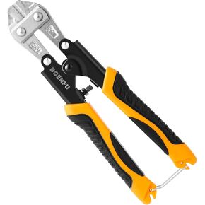 BOENFU Small Bolt Cutters, 8 inches Heavy Duty Wire Cutters Spring Loaded Small Heavy Duty Wire Cable Cutter, Orange