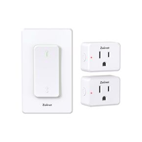 2-Gang Remote Control Outlet Plug Switches, Upgrade Dual Switch Design, Removable Double Wireless Light Switches, No Wiring No WiFi, 300 ft, 15A/1500W, Expandable, for Household Appliances