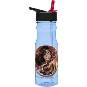 Zak Designs Wonder Woman Movie Tritan Straw Bottle, 25 oz, Multicolor