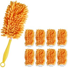 8 Pack Reusable Duster Compatible with Swiffer Duster Refills, Washable, Removable Handheld Dust Removers, Cleaning Supplies for Ceiling Fans, Cars, Cleaning Office, Window, Furniture