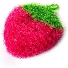 1 Pc Strawberry Colorful Scrubber, Non-Scratch Dish Scrubber, Household Cleaning Pad Scrubber Sponge, Non-Scratch Scrubber Cleaning Tools (Rose Red)