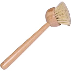 Zerodeko 1 PC Wok Cleaning Tool Dish Cleaner Brush Wooden Dish Brush Kitchen Cleaning Sponge Bath Pan Scraper Scrubbing Brush Kitchen Brush Long Handle Sisal Pan Brush Bamboo