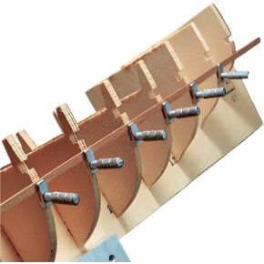 All-Metal Ship Model Planking Clamps – Set of 10, 1-1/4'' x 1/4'' – Stepped Design for Tight Joints, Knurled Aluminum Grip, Fits Bulkheads as Thin as 1/8, by Micro-Mark