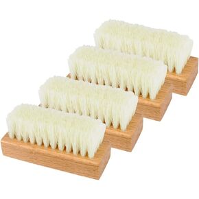 GLEAVI Scrub Cleaning Brush - 4 Pcs Soft Bristles Heavy Duty Scrub Brush with Wooden Handle Household Scrub Brush for Cleaning Upholstery, Car Interior Cleaning, Furniture, Couch, Sofa
