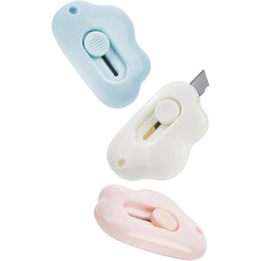 3 Pcs Box Cutter, Box Cutter Retractable, Retractable Box Opener, Package Opener, Easy Slide Retractable Cute Box Cutter for opening daily express boxes, envelopes, packages, paper tapes and more