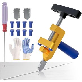 Glass Tile Cuttter with 3 Tungsten Steel Blade, 2-in-1 Manual Tile Cutter Tool with Breaking Pliers, Glass Cutter Hand Tool for 3-15mm Ceramic tiles, Glass, mirror, Home DIY Tool Kit