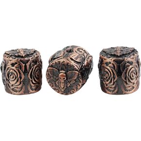 Guyker 3Pcs Guitar Bass Control Knobs 6mm Diameter Shaft Pots - Brass Hole Honeybee Top Rose Surface Tone Volume Tuning Potentiometer Knob Replacement Part for Electric Guitar Bass (Antique Bronze)