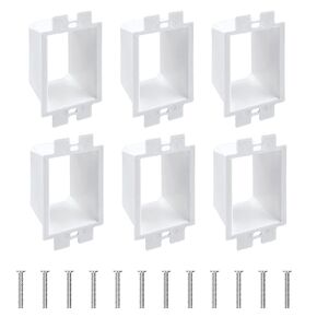 6 Pcs BE1-2 Electrical Outlet Box Extenders, Electrical Box Extender, 1 Gang Power Outlet Box Extender, Electric Box Extenders for Outlets, Single Gang Electric Outlet Box Extension with 12 Screws