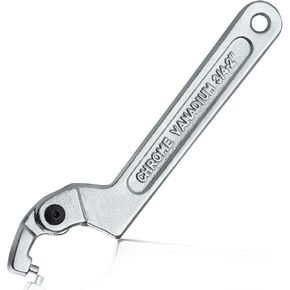 Adjustable C Spanner Hook Wrench Tool Adjustable Pin Spanner Wrench Tool for Mechanical Equipments Vehicles Tighten Lock Nuts & Bearings, Round Head, 3/4-2"(19-51mm), Chrome-Vanadium Steel