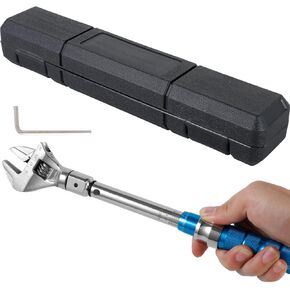 Hvac Adjustable Torque Wrench 5-25 NM 30mm Steel Open End Torque Wrench 9×12mm Interchangeable Head Torque Wrench Car Repair Maintenance Spanner Hand Tool for Bicycle Car US
