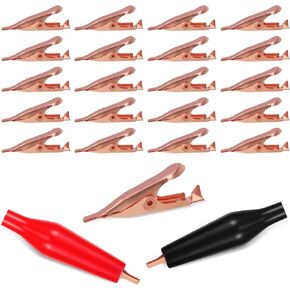 Moxweyeni Soldering Heat Sinks Micro Clip, Toothless Mini Alligator Clips Small Alligator Clips Electrical with Smooth Microscopic Tip, 5 Amp with Protective Insulation Cover for Solder(20 Pack)