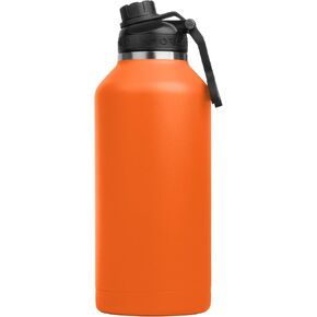 ORCA Hydra 66oz | Insulated, Stainless Steel Water Bottle with Powder Coat Finish & Silicone Grip Whale Tale Handle, Dishwasher Safe Sports Bottle — Blaze Orange