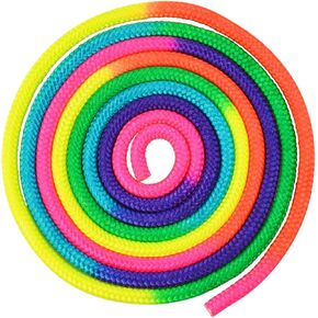 Rhythmic Gymnastics Rope, 3M/118" Arts Training Jumps Rope, Gymnastics Rope Solid Nylon Rainbows Rope, Skipping Rope for Professional Competition Arts Home Fitness Kids Playing Exercise Training Rope