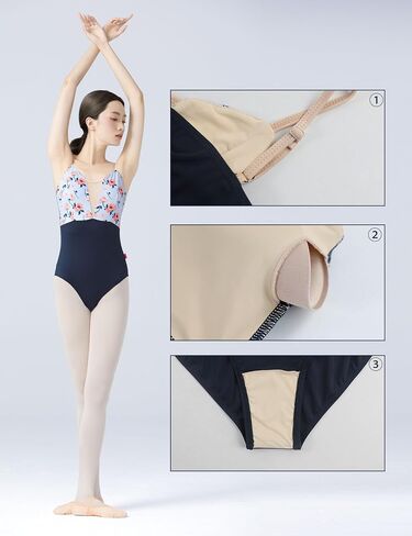 Teen Girls Women Floral Print Leotards for Ballet, Dance, Aerial Yoga, Swim in Saudi Arabia