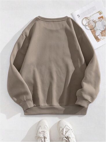 SOLY HUX Women's Basic Long Sleeve Sweatshirt Pullovers Crewneck Casual Fall Shirt Tops in Saudi Arabia