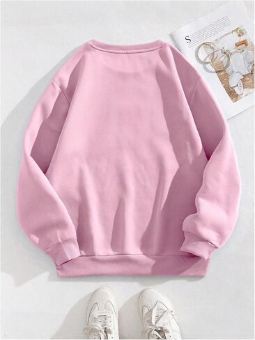 SOLY HUX Women's Basic Long Sleeve Sweatshirt Pullovers Crewneck Casual Fall Shirt Tops in Saudi Arabia