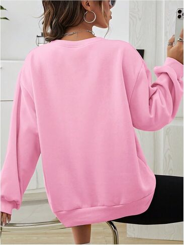 Milumia Women's Flower Print Long Sleeve Crewneck Sweatshirts Oversized Pullovers in Saudi Arabia