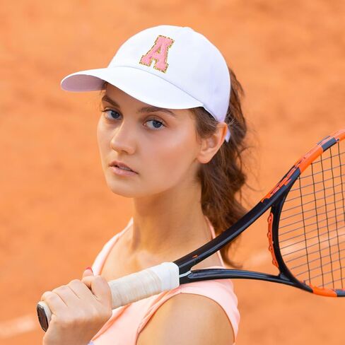 WATINC Women's Baseball Cap Adjustable Pink Chenille Letter Patch White Hat White Soft Cotton Twill Relaxed Fit Hat in Saudi Arabia