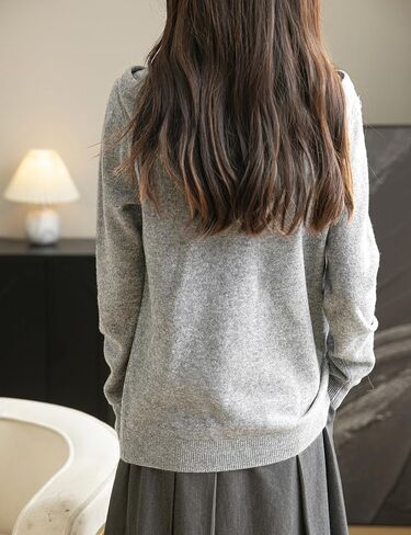 Women's 100% Merino Wool Zip Up Hoodies 2024 Fall Winter Warm Long Sleeve Knit Sweatshirt Cardigan with Pocket in Saudi Arabia