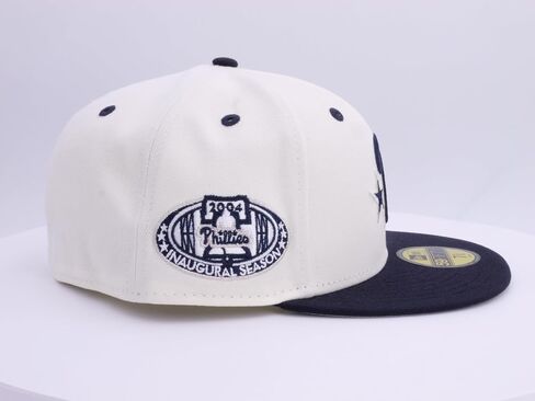 New Era MLB 59FIFTY Cooperstown Authentic Collection Chrome Fitted Hat (7 5/8, Philadelphia Phillies, White Black Cooperstown) in Saudi Arabia