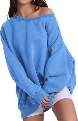 Hatant Womens Off the Shoulder Oversized Sweatshirts One Shoulder Sweatshirts for Women Fashion Hoodies Pullover Sweater Tops in Kuwait