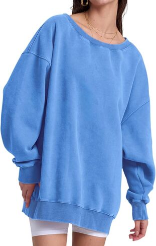 Hatant Womens Off the Shoulder Oversized Sweatshirts One Shoulder Sweatshirts for Women Fashion Hoodies Pullover Sweater Tops in Kuwait