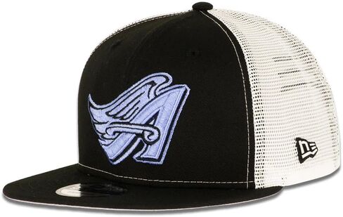 New Era LA Los Angeles Angels 9FIFTY Mesh Trucker Cap, Adjustable Hat Black in Saudi Arabia