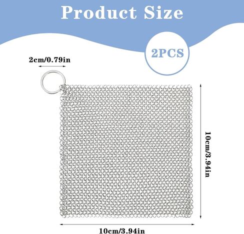 جهاز تناسور من الحديد الزهر ، 2pcs Chainmail Scrubber لأحواض الحديد الزهر 316L من منظف الحديد الزهر من الفولاذ المقاوم للصدأ للاصطاع in Kuwait