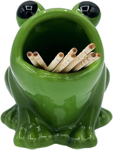 Green Frog Design Ceramic Houndepick حامل 2.25 × 2.25 in Saudi Arabia
