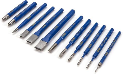 Estwing 12-Piece Cold Chisel, Pin, Center and Starter Punch Set, Hardened CrV Steel (42524) in Kuwait