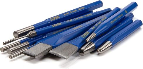 Estwing 12-Piece Cold Chisel, Pin, Center and Starter Punch Set, Hardened CrV Steel (42524) in Kuwait