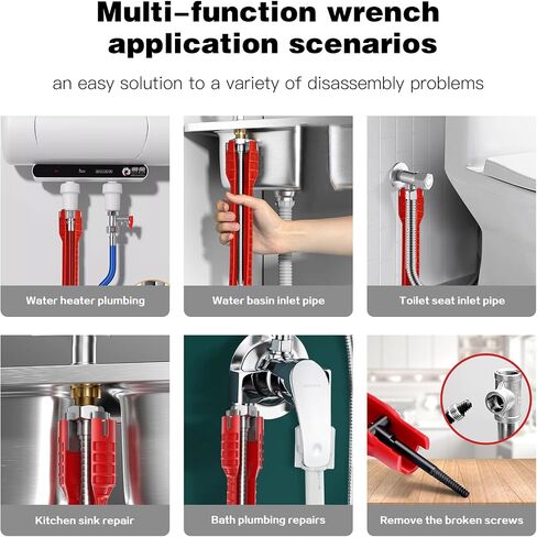 14 in 1 Faucet and Sink Wrench - Plumbing Wrench Installer, Multifunctional Sink Wrench for Pipes Wrench under Bathrooms, Toilets, Kitchens, Sinks in Saudi Arabia