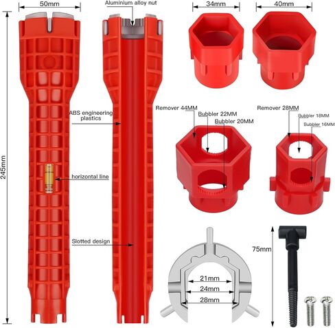 14 in 1 Faucet and Sink Wrench - Plumbing Wrench Installer, Multifunctional Sink Wrench for Pipes Wrench under Bathrooms, Toilets, Kitchens, Sinks in Saudi Arabia