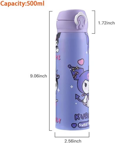 Kawaii Water Bottle, Reusable Water Bottle for Girls 500ml (kura) in Saudi Arabia