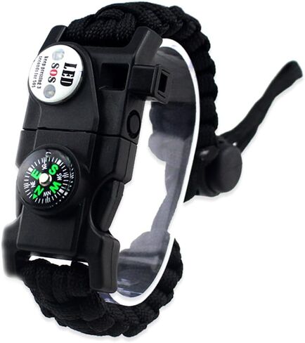 Survival Paracord Bracelet,Fire Starter,Waterproof SOS Light, Compass, Whistle, Adjustable AK87 20 in 1,Outdoor Ultimate Tactical Survival Gear Set,Gift for Kids,Men in Kuwait