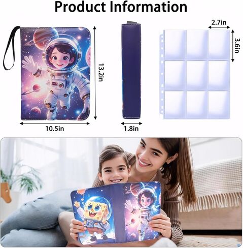 900 Pocket Card Binder, Trading Card Holder Album with 50 Removable Sleeves, Double Sided Pockets Card Holder for Pokemon & Standard Size Cards in Saudi Arabia
