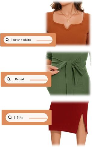 فستان خريفي للأمومة متوسط ​​الطول للنساء لحفلات الزفاف وحفلات استقبال المولود الجديد، فساتين حمل مناسبة للارتطام in Kuwait