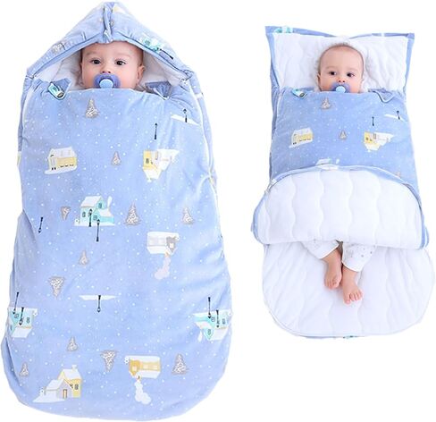Baby Swaddle Blanket Stroller Wrap for Newborn Boy or Girl 0-8 Months,Extra Soft Plush Exterior and 100% Cotton Interior Keep Baby Snug & Cozy in Saudi Arabia