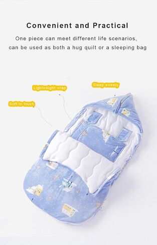 Baby Swaddle Blanket Stroller Wrap for Newborn Boy or Girl 0-8 Months,Extra Soft Plush Exterior and 100% Cotton Interior Keep Baby Snug & Cozy in Saudi Arabia