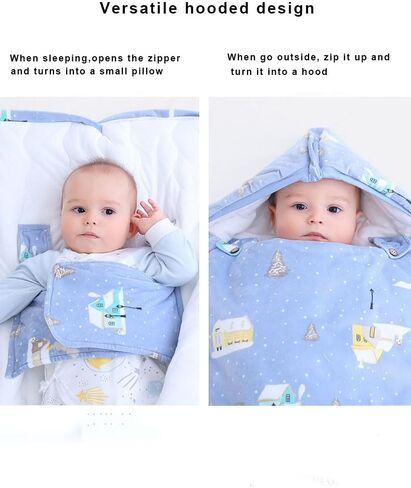 Baby Swaddle Blanket Stroller Wrap for Newborn Boy or Girl 0-8 Months,Extra Soft Plush Exterior and 100% Cotton Interior Keep Baby Snug & Cozy in Saudi Arabia