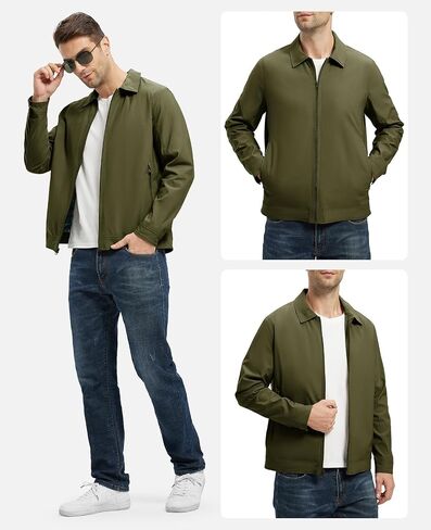 Rdruko Men's Lightweight Jackets Windbreaker Light Bomber Jacket Golf Jackets For Men Casual Work Coat in Kuwait