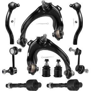SCITOO 10pcs Front Suspension Kit Upper Control Arm And Ball Joint Sway Bar Link Inner Outer Tie Rod End Fit 2003-2007 For Honda for Accord 2004-2008 For Acura TSX