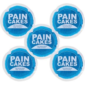 Reusable, Sticks to Body, 5 Pack, Round Cold Pack, 5" Large, Blue, Stickable Ice Pack for Targeted Cold Therapy, Perfect for Injuries, and Small Areas, Latex-Free Cold Compress
