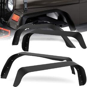 OEDRO Flat Fender Flares Compatible with 1987-1995 Jeep Wrangler YJ, Off-Road Front & Rear 4 PCS Set Wheel Flares Guards Covers Wells