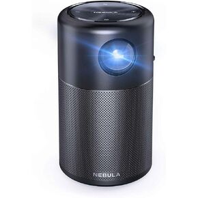 Anker Nebula Capsule, Smart Portable Wi-Fi Mini Projector, 100 ANSI lm Pocket Cinema, DLP, 360 ° Speaker, 100" Picture, 4-Hour Video Playtime, and App-Watch Anywhere (Renewed)